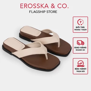 - Dép xỏ ngón đi biển kiếu dáng basic thời trang màu kem cao 3cm - EM157
