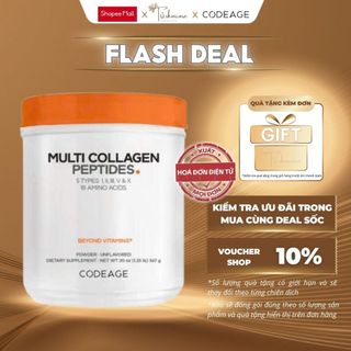 [LIVE] Thực Phẩm Bảo Vệ Sức Khỏe Bột Collagen Codeage Multi Collagen Peptides, hộp nhập khẩu 567g