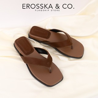 [EROSSKA] - Dép xỏ ngón đi biển kiếu dáng basic thời trang màu kem cao 3cm - EM157