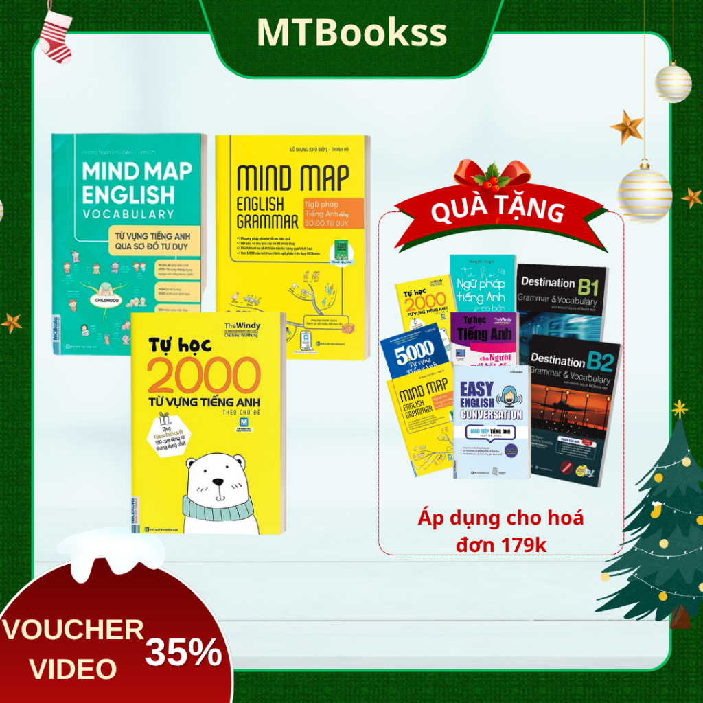 Sách - Combo Mindmap English Và Tự Học 2000 Từ Vựng Tiếng Anh Cơ Bản Kèm App Học Online