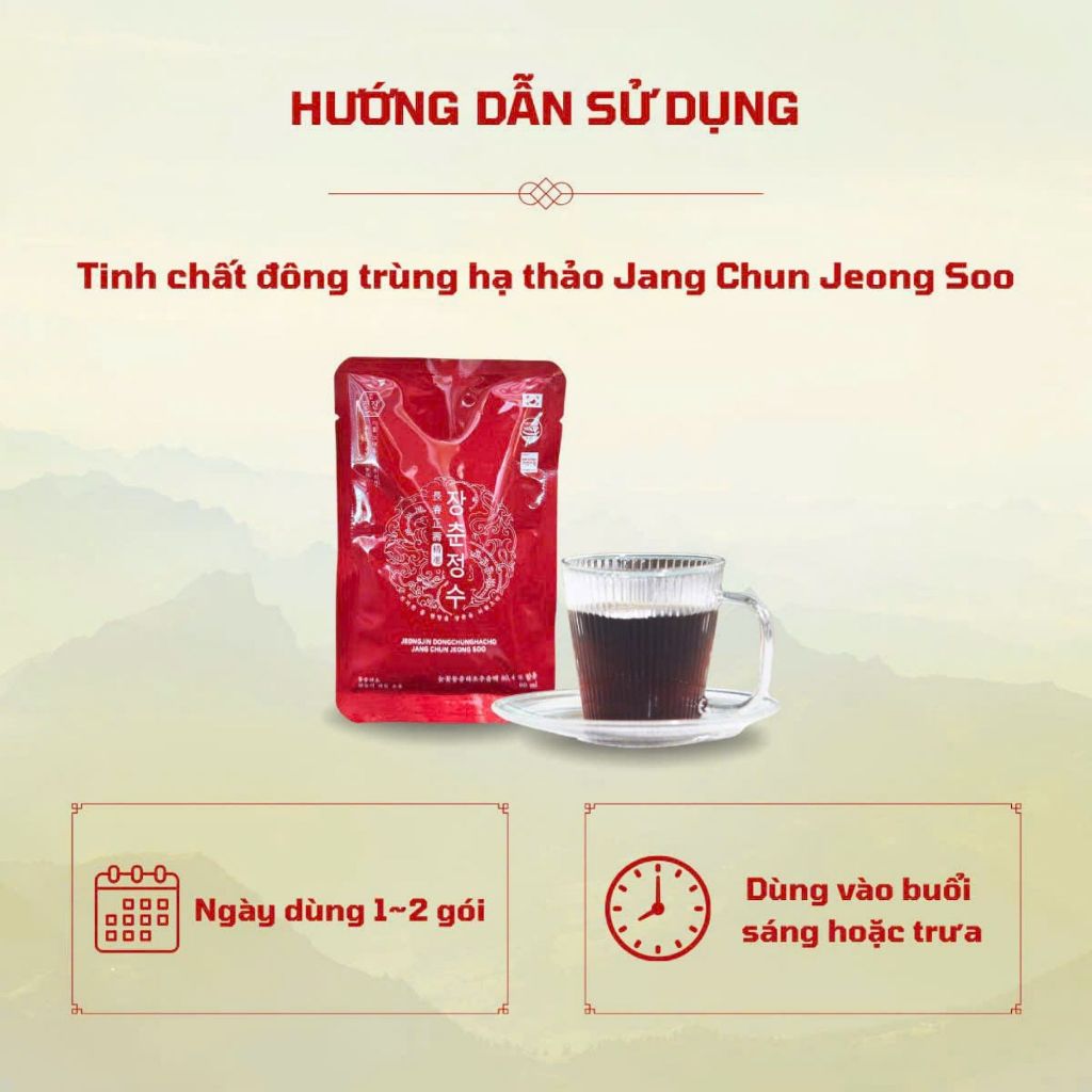 Tinh Chất Đông Trùng Hạ Thảo Jang Chun Jeong Soo Hàn Quốc - Hỗ Trợ Tăng Cường Sức Khỏe, Bổ Phổi, Dưỡng Huyết, Sinh Lý