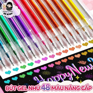 Set 12 Bút Highlight Nhũ Kim Tuyến – Màu Lấp Lánh, Viết Nổi Bật, Trang Trí Vở, Bullet Journal Siêu Đẹp