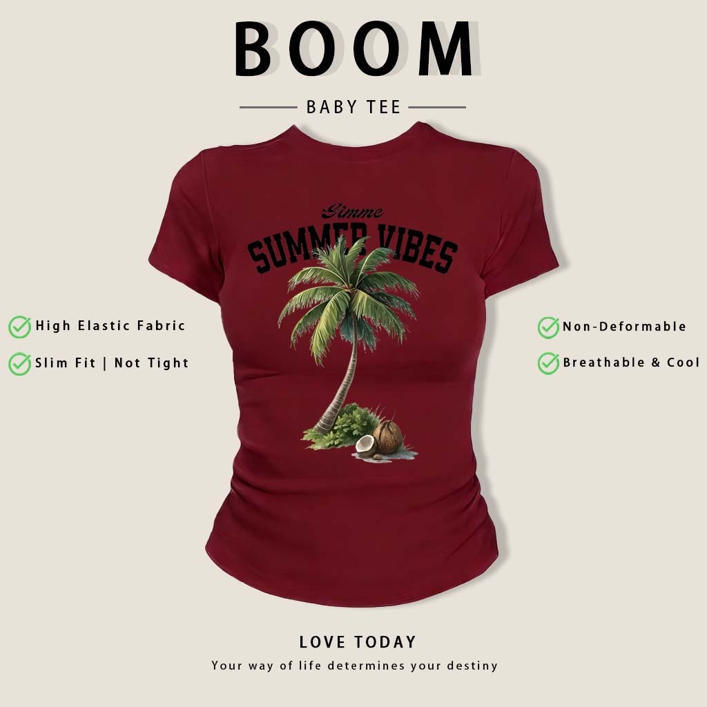 BOOM🔥 Áo Baby Tee Nữ Cotton Ôm Body-Áo Thun Ngắn Tay Y2K In Hình Phong Cách Mới Mùa Hè, Ôm Cổ Tròn Hàng Đầu phong cá #22