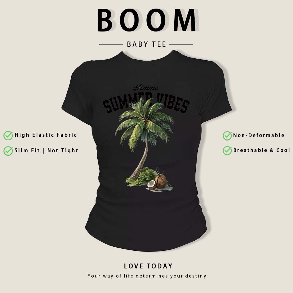 BOOM🔥 Áo Baby Tee Nữ Cotton Ôm Body-Áo Thun Ngắn Tay Y2K In Hình Phong Cách Mới Mùa Hè, Ôm Cổ Tròn Hàng Đầu phong cá #22