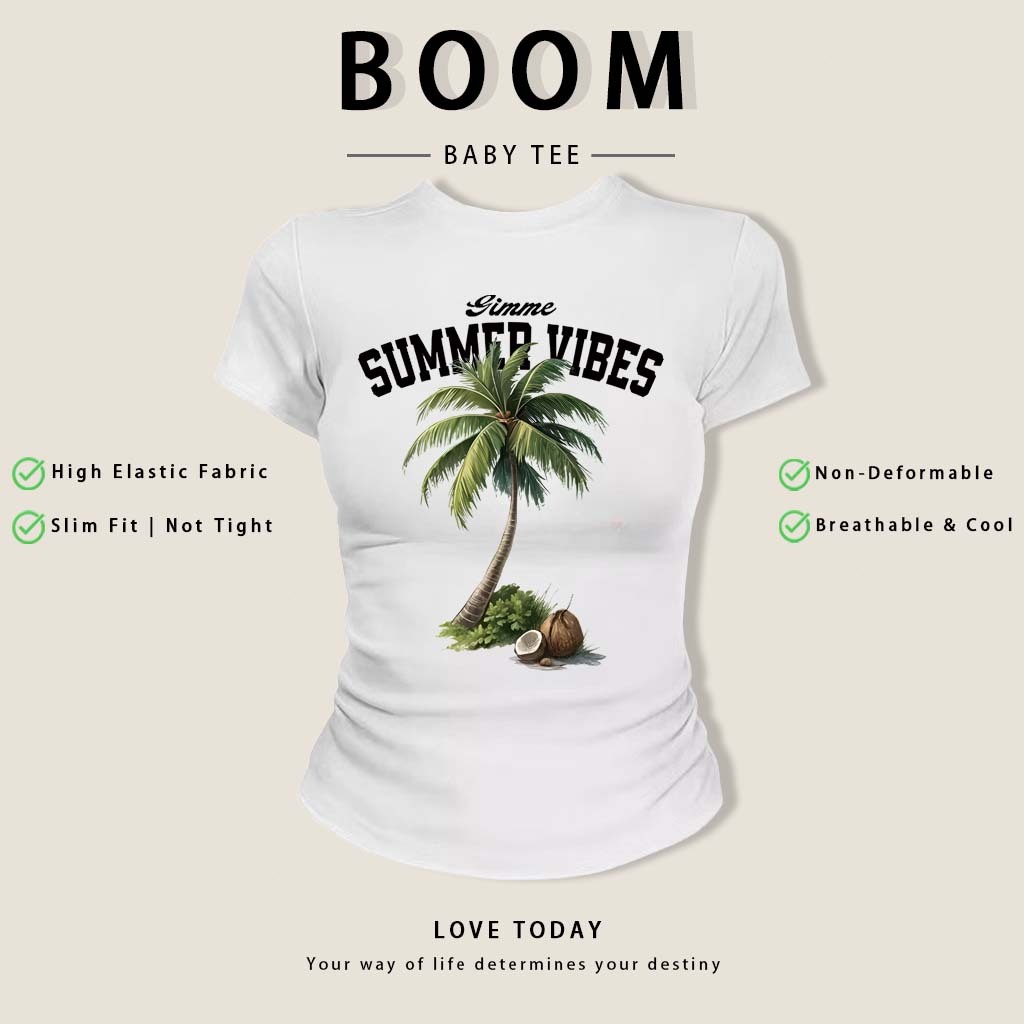 BOOM🔥 Áo Baby Tee Nữ Cotton Ôm Body-Áo Thun Ngắn Tay Y2K In Hình Phong Cách Mới Mùa Hè, Ôm Cổ Tròn Hàng Đầu phong cá #22