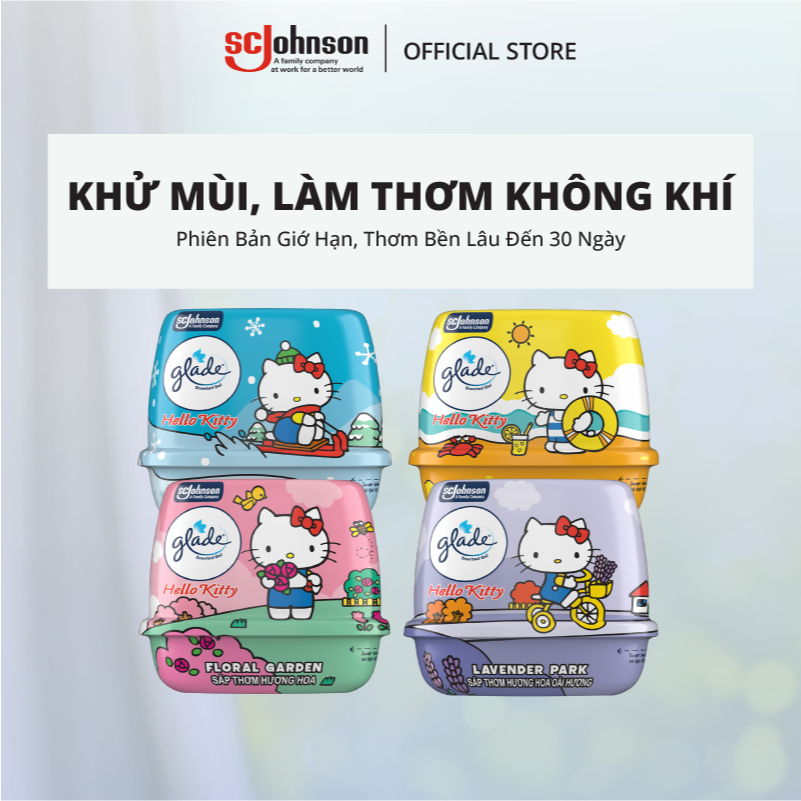 GLADE Combo 3 Sáp Thơm Hello Kitty Khử Mùi Lưu Hương Bền Lâu 180g x3