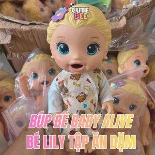 Đồ chơi búp bê Baby Alive - Bé Lily tập ăn dặm xuất dư, không hộp CUTE BEE