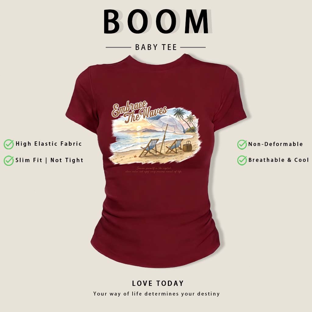 BOOM🔥 Áo Baby Tee Nữ Cotton Ôm Body-Áo Thun Ngắn Tay Y2K In Hình Phong Cách Mới Mùa Hè, Ôm Cổ Tròn Hàng Đầu phong cá #22