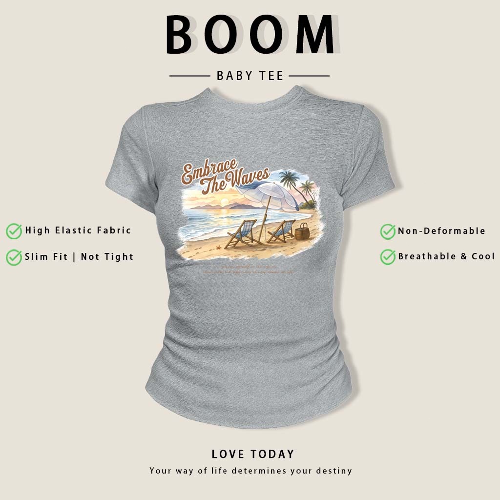BOOM🔥 Áo Baby Tee Nữ Cotton Ôm Body-Áo Thun Ngắn Tay Y2K In Hình Phong Cách Mới Mùa Hè, Ôm Cổ Tròn Hàng Đầu phong cá #22