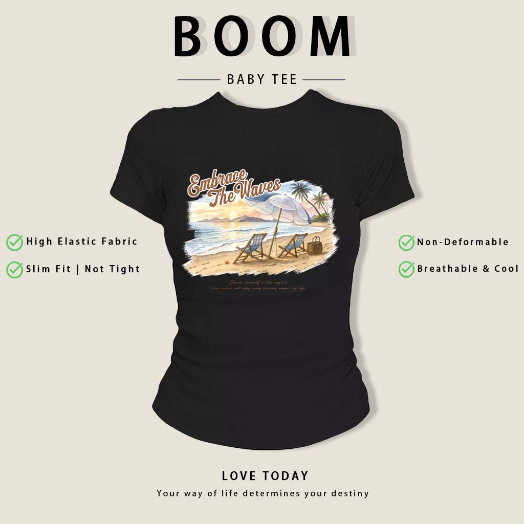 BOOM🔥 Áo Baby Tee Nữ Cotton Ôm Body-Áo Thun Ngắn Tay Y2K In Hình Phong Cách Mới Mùa Hè, Ôm Cổ Tròn Hàng Đầu phong cá #22
