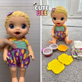 Đồ chơi búp bê Baby Alive - Bé Lily tập ăn dặm xuất dư, không hộp CUTE BEE