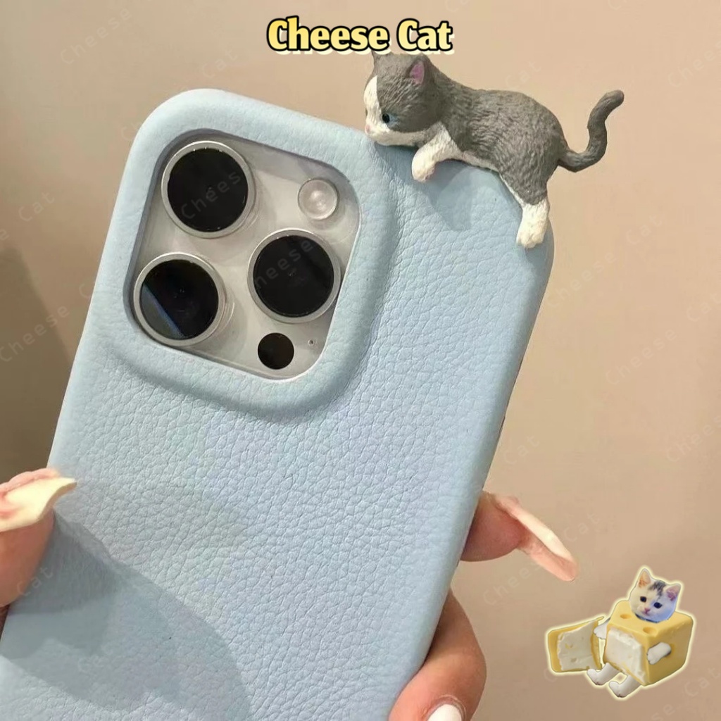 Vỏ điện thoại bằng da Mèo Xiêm ngủ Vỏ iPhone cho iPhone 16 11 12 14 13 15 17 Pro Max Plus 17 Air 7 8 Plus Xs Max XR