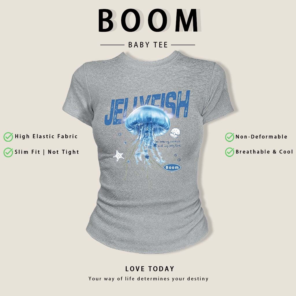 BOOM🔥 Áo Baby Tee Nữ Cotton Ôm Body-Áo Thun Ngắn Tay Y2K In Hình Phong Cách Mới Mùa Hè, Ôm Cổ Tròn Hàng Đầu phong cá #23