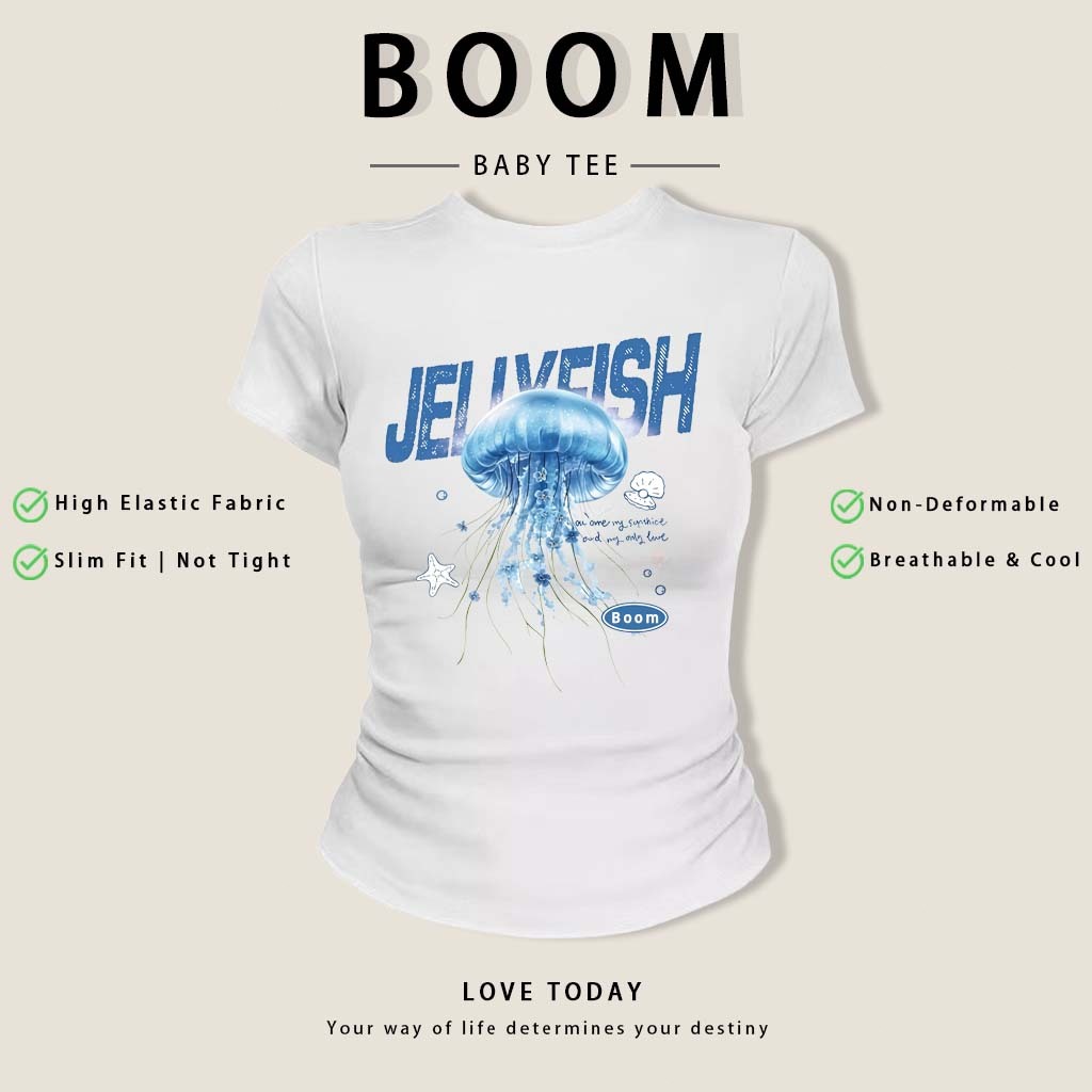 BOOM🔥 Áo Baby Tee Nữ Cotton Ôm Body-Áo Thun Ngắn Tay Y2K In Hình Phong Cách Mới Mùa Hè, Ôm Cổ Tròn Hàng Đầu phong cá #23