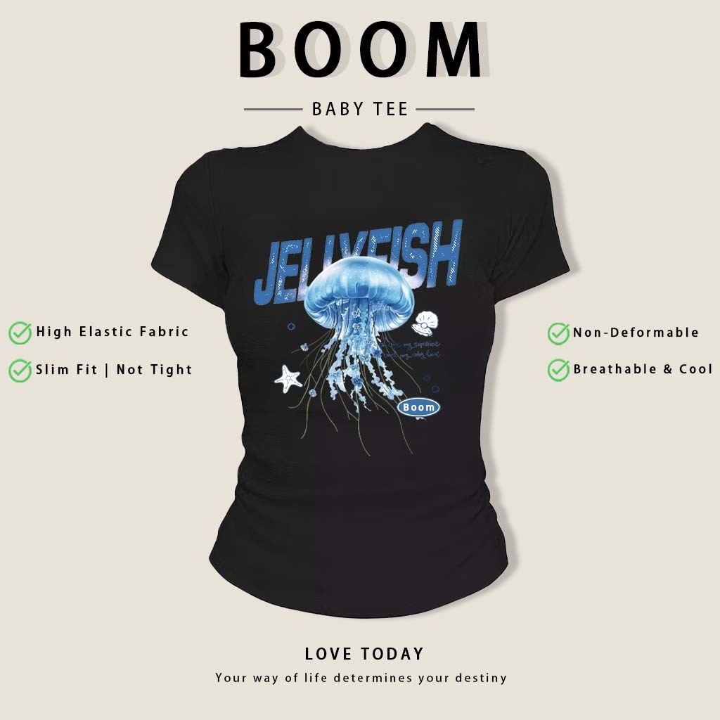BOOM🔥 Áo Baby Tee Nữ Cotton Ôm Body-Áo Thun Ngắn Tay Y2K In Hình Phong Cách Mới Mùa Hè, Ôm Cổ Tròn Hàng Đầu phong cá #23