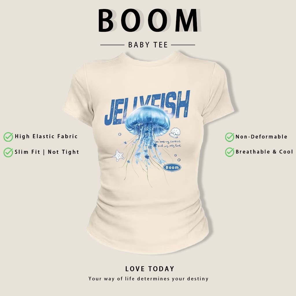 BOOM🔥 Áo Baby Tee Nữ Cotton Ôm Body-Áo Thun Ngắn Tay Y2K In Hình Phong Cách Mới Mùa Hè, Ôm Cổ Tròn Hàng Đầu phong cá #23