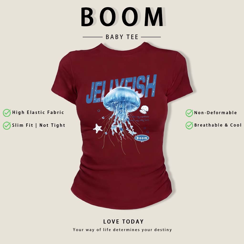 BOOM🔥 Áo Baby Tee Nữ Cotton Ôm Body-Áo Thun Ngắn Tay Y2K In Hình Phong Cách Mới Mùa Hè, Ôm Cổ Tròn Hàng Đầu phong cá #23