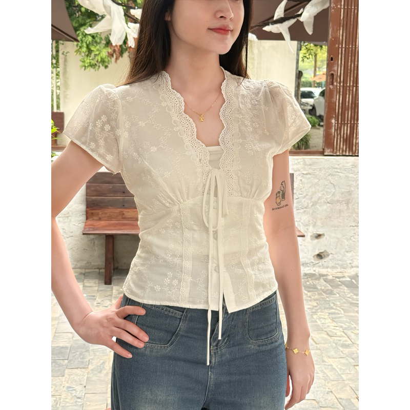 Áo kiểu boi thêu MOLLY thời trang nữ_used | BigBuy360 - bigbuy360.vn