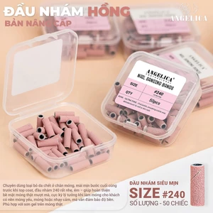 Đầu Mài Nhám Hồng Angelica Size 240 Siêu Mịn - Loại Bỏ Da Chết, Mài Mịn Bước Cuối Trước Khi Top Cost