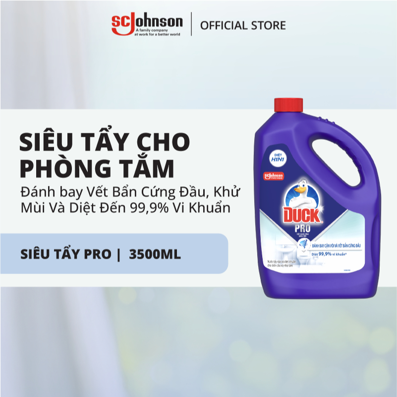 DUCK Tẩy Rửa Nhà Tắm Siêu Tẩy Pro Diệt 99,9% Vi Khuẩn, Tẩy Sạch Vết Bẩn 3500ml  | BigBuy360 - bigbuy360.vn