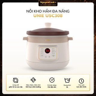 [CHÍNH HÃNG] Nồi kho hầm UNIE USC308 dung tích 3L, lòng nồi gốm tử sa, 8 chức năng kho hầmNGUYENCOOK