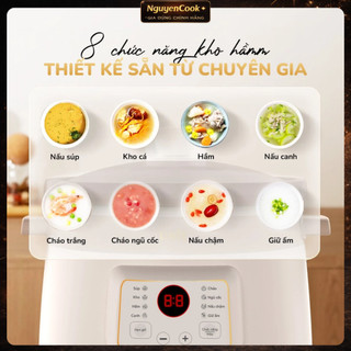 [CHÍNH HÃNG] Nồi kho hầm UNIE USC308 dung tích 3L, lòng nồi gốm tử sa, 8 chức năng kho hầmNGUYENCOOK