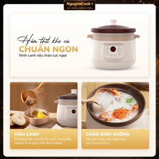 [CHÍNH HÃNG] Nồi kho hầm UNIE USC308 dung tích 3L, lòng nồi gốm tử sa, 8 chức năng kho hầmNGUYENCOOK