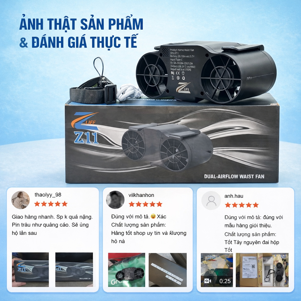[TBH 6 Năm Online Lỗi 1 Đổi 1 Miễn Phí Trên Áp] khi khách hàng mua các sản phẩm Quạt Điều Hoà Đeo Hông