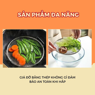Bộ Khay Lọc Dầu Chiên Rán Inox Cao Cấp, Rổ Lưới Thoát Dầu Nhanh, Dùng Chiên Khoai Gà Tiện Lợi, Tặng Kèm Kẹp Gắp