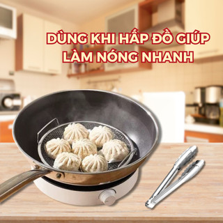 Bộ Khay Lọc Dầu Chiên Rán Inox Cao Cấp, Rổ Lưới Thoát Dầu Nhanh, Dùng Chiên Khoai Gà Tiện Lợi, Tặng Kèm Kẹp Gắp