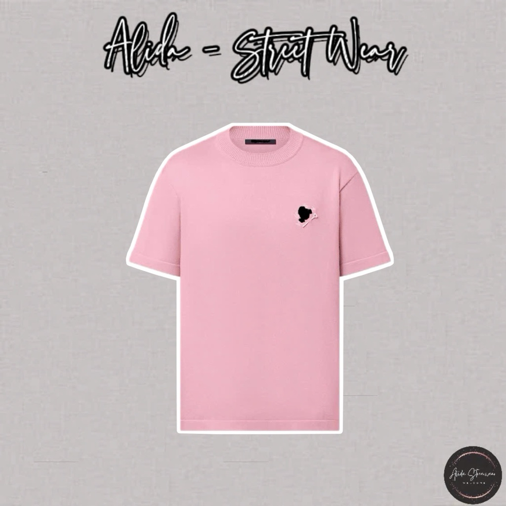 ⚡️[Hight Quality] Áo Phông Len \/ Pink Shirts Nam Nữ - Điểm Nhấn Chữ Thêu Phối Ghim Cài Cao Cấp Loại 1
