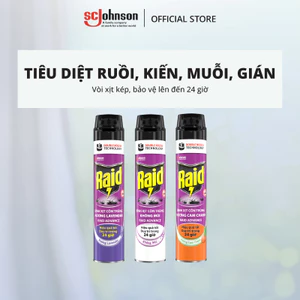 RAID Combo 3 Xịt Côn Trùng Hiệu Quả Tốt Duy Trì Trong 24h 520ml x3