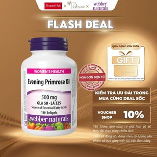 Viên Uống Tinh Dầu Hoa Anh Thảo, Omega-6 Webber Naturals Evening Primrose Oil GLA 50 180 Viên
