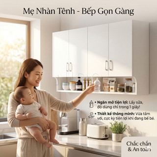 Nido Tủ Treo Tường Tủ Bếp 130cm Chống Bám Dầu Mỡ Dễ Lau Chùi Cho Nhà Bếp Hiện Đại