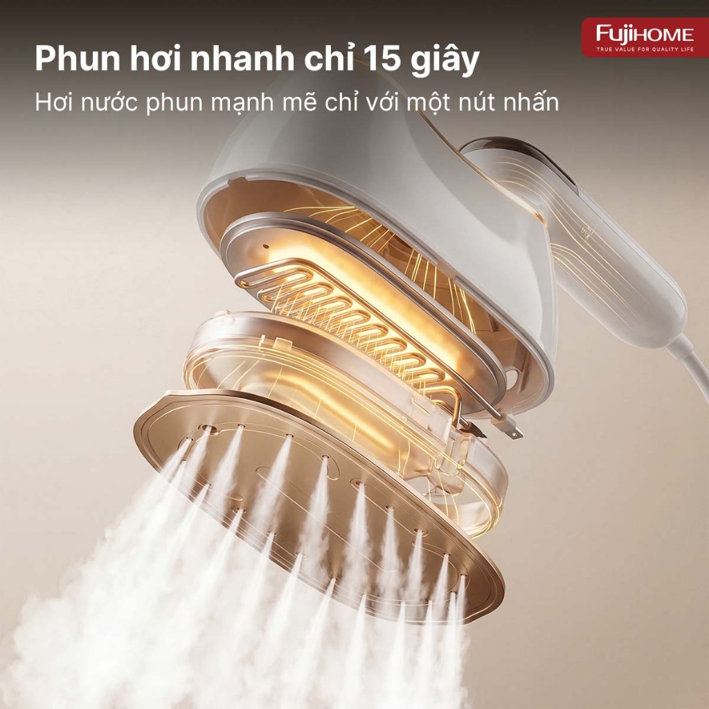 Máy ủi quần áo hơi nước mini cầm tay SI200CW Nhập Khẩu FUJIHOME, bàn là hơi nước gấp gọn thông minh