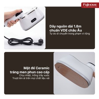 Bàn là hơi nước cầm tay gấp gọn Fujihome SI200CW Công suất 1200W, Bàn ủi khô, ủi hơi đa năng
