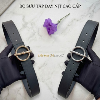 Thắt lưng da bò dây nịt nam công sở bản 3,2cm - 3,6cm mặt o xiên tròn TL vàng trắng