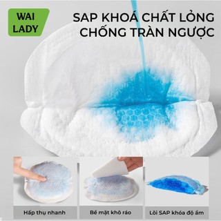 【MUA 1 TẶNG 1】Miếng Lót Thấm Sữa WAILADY (100 pcs) thấm hút tốt, an toàn cho da nhạy cảm, dùng cho mẹ bầu