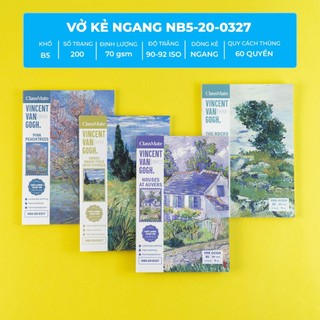 Combo 5/10 Vở Kẻ Ngang Classmate  Bankmee, Vangogh, Happy Day 200 Trang, Giấy Mịn Ăn Mực Cho Học Sinh, Sinh Viên