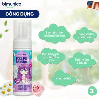 Bọt Vệ Sinh Bimunica FantoMiki Cho Bé Gái Từ 3 Tuổi 150ml – Làm Sạch Dịu Nhẹ