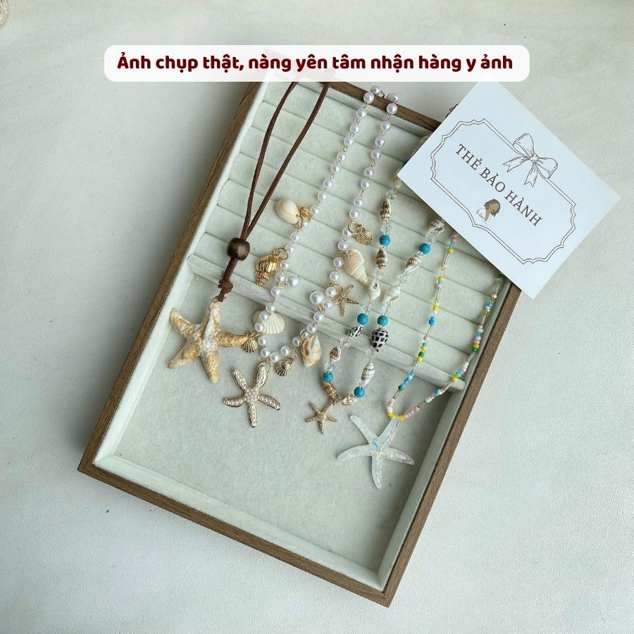 Vòng cổ dây chuyền đi biển vỏ sò sao biển vỏ ốc [ HÀNG CÓ SẴN ]  Dây chuyền hạt nhựa phong cách y2k