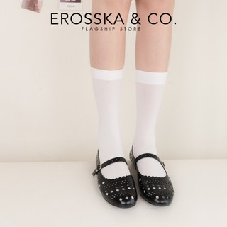 Erosska - Giày búp bê nữ lưới quai ngang phối khóa kiểu dáng basic màu xanh - EL116
