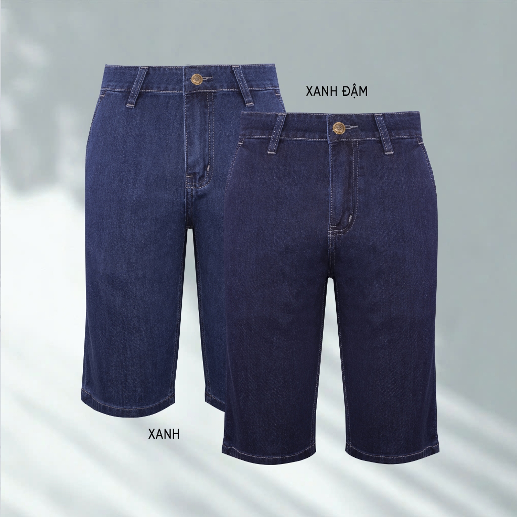 Quần short jeans nam MASCULINE MSJ604 cao cấp kiểu dáng cổ điển chất vải co giãn thoáng mát
