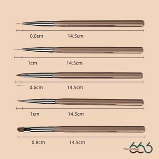 Bộ 9 Cọ Nail 10 Đầu Cao Cấp Cán Nâu Nude – Full Cọ Liner, Oval, Bản, Vát Vẽ Gel & Design Chuyên Dụng Chuẩn Salon Nail666