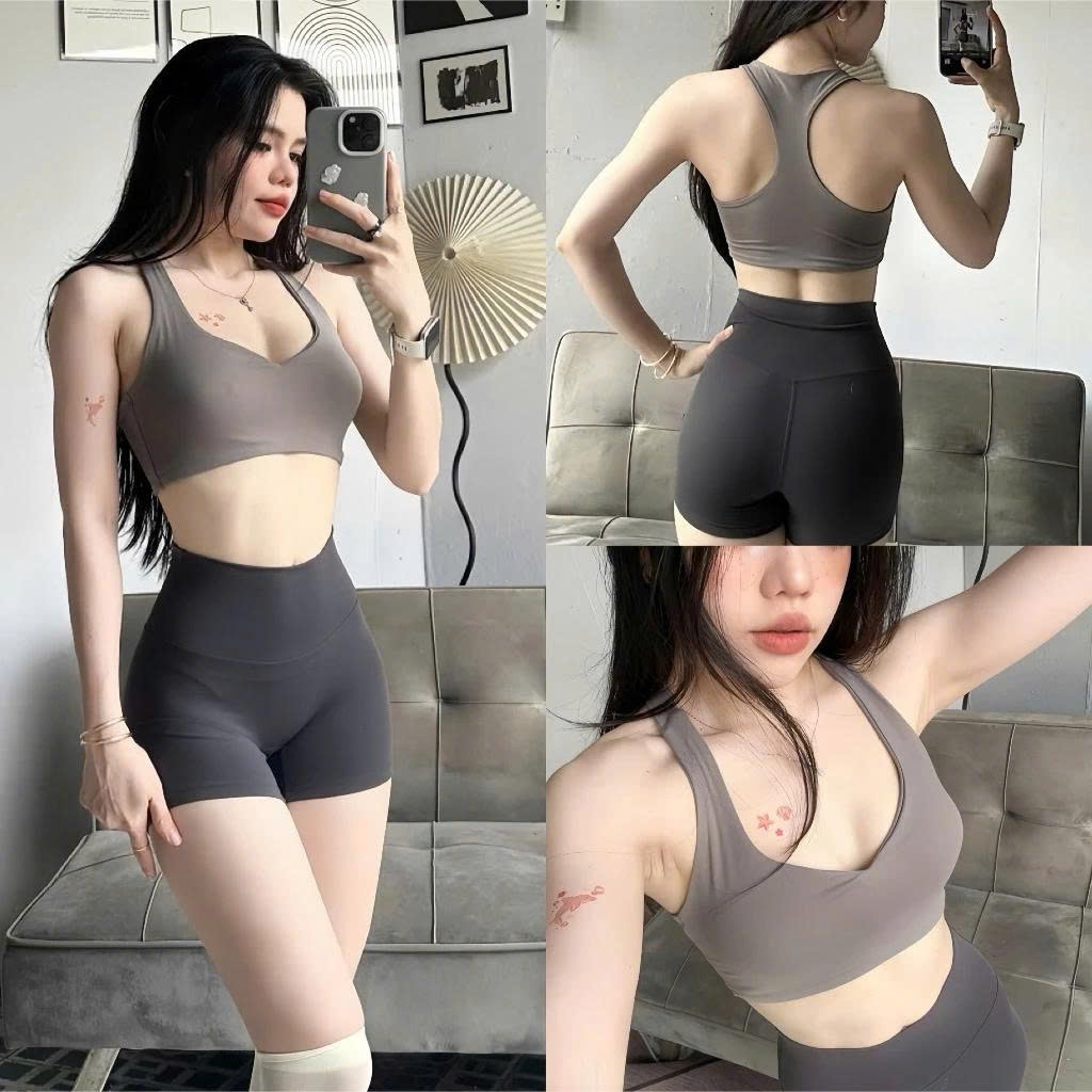 Áo Bra 3 Lổ Cổ Tim C5 Kèm Mút Tập Gym-Yoga-Aerobic-CHẠY BỘ HOTHISPORT