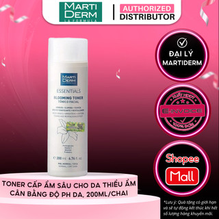 Nước Cân Bằng Dưỡng Ẩm Cho Da Hỗn Hợp, Thường Đến Khô - MartiDerm Essentials Blooming Toner 200ml