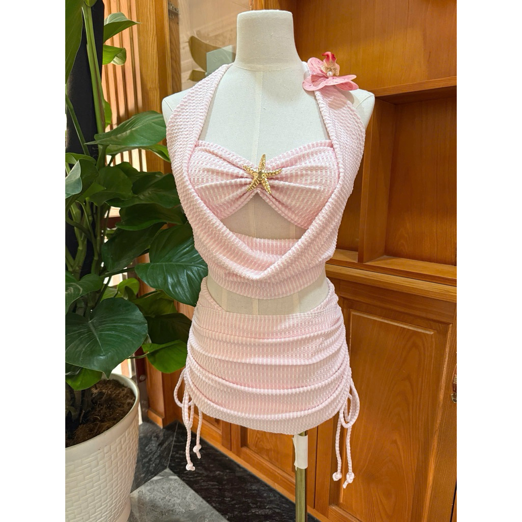 TINA-bikini set 4 mảnh sao biển thiết kế ,chân váy rút áo yếm quyến rũ nhưng kín đáo