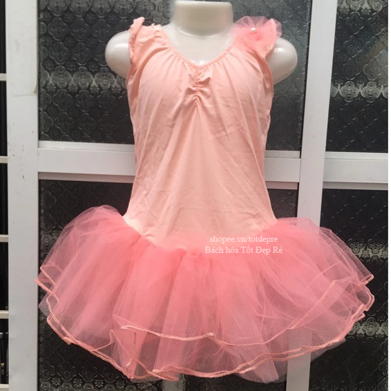 Váy múa Ba lê (Ballet) tay cộc cánh tiên chất thun đẹp chân váy ren xòe