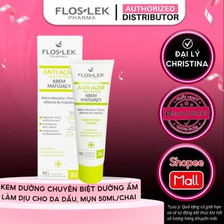 Kem dưỡng hỗ trợ giảm dầu, giảm nhờn Floslek Anti Acne 24h System Mattifying Cream 50ml