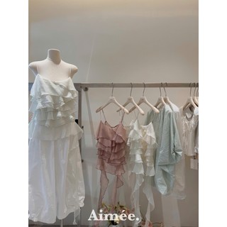 Áo tơ 2 dây bèo tầng 3 màu đỉnh nóc chị em tha hồ diện mùa hè phối đồ lên outfit cháy phố đỉnh cao - Baotrang.clothes
